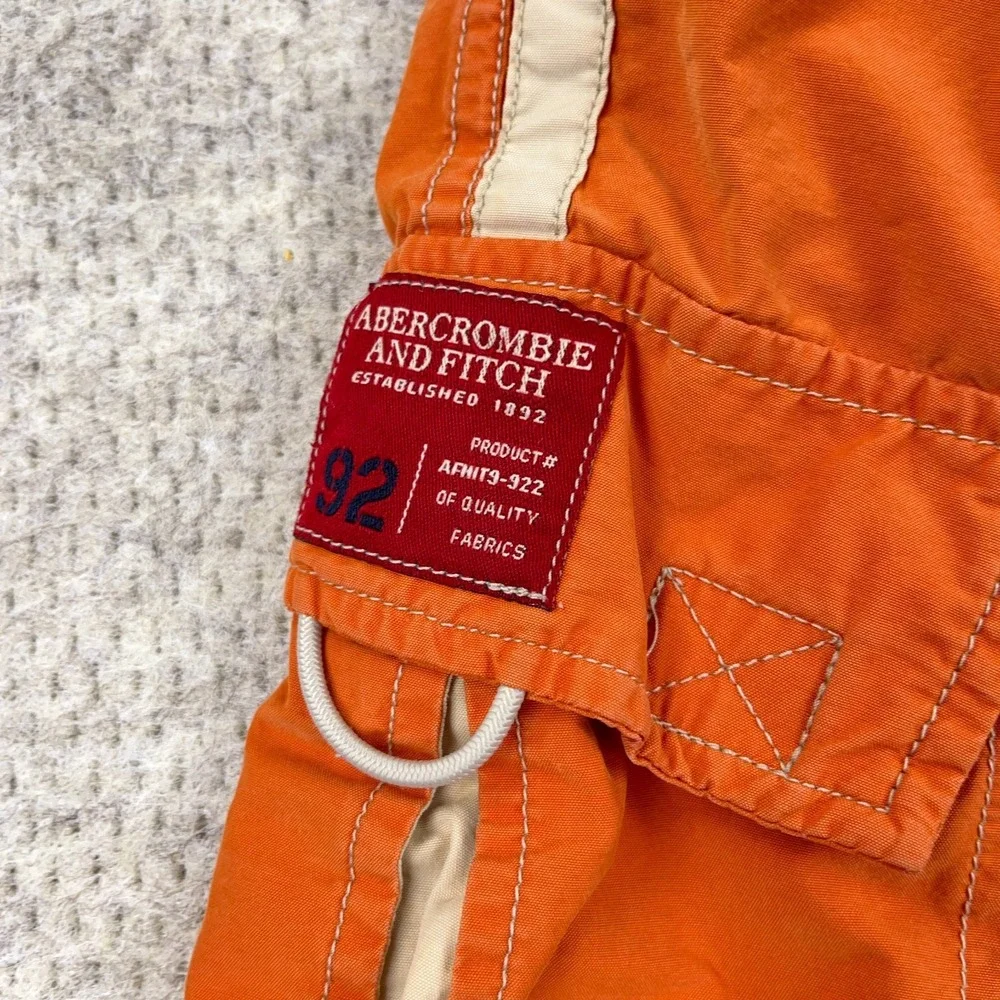 Vintage Y2K Abercrombie &‎ Fitch Swim Trunks Cargo Borad Shorts Orange 2000s